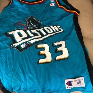 Champion Teal Pistons Basketball Jersey